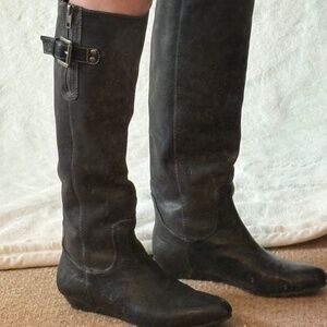 Steven by Steve Madden Black Leather Boots